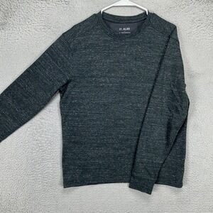 Algo Performance Mens Thermal Sweater Large Grey Heather Waffle Knit Crew Neck